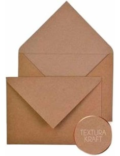 PAQ 25 SOBRES KRAFT RECICLADO RUSTICO 160X220MM 140GR