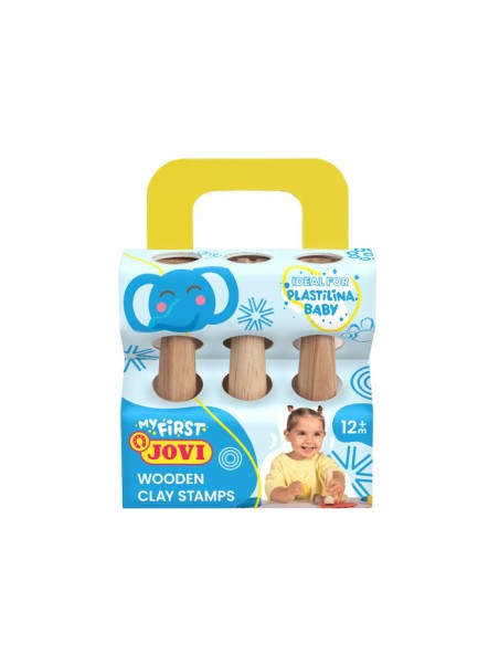 Estuche 3 sellos de madera diferentes texturas my first plastilina baby