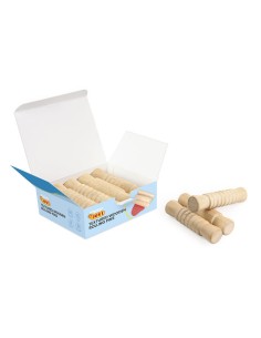 Schoolpack 9 rodillos de madera diferentes texturas 3 unidades x 3 texturas My first plastilina baby