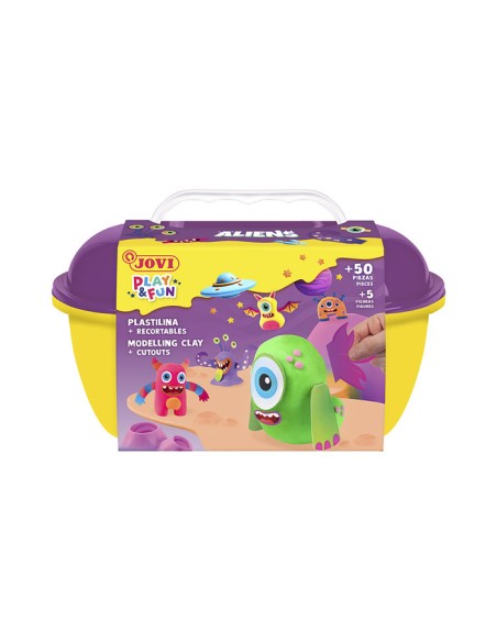 Cofre de plastilina aliens con complementos y recortables