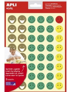 BOLSA HOJAS GOMETS CARAS 4 COLORES Y GESTOS