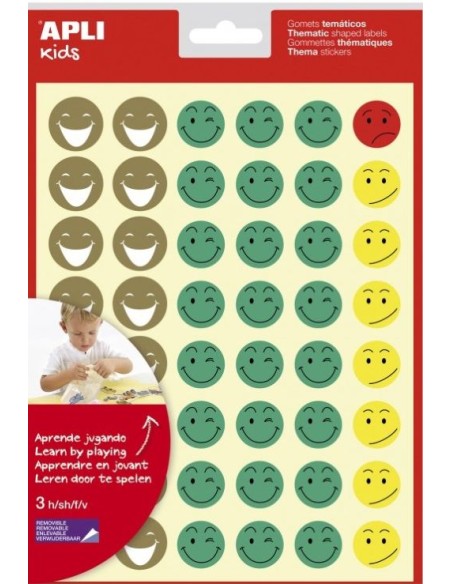 BOLSA HOJAS GOMETS CARAS 4 COLORES Y GESTOS