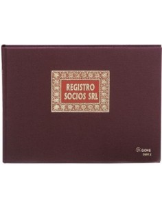 LIBRO REGISTRO SOCIOS SRL FOLIO APAISADO 100H NUMERADAS