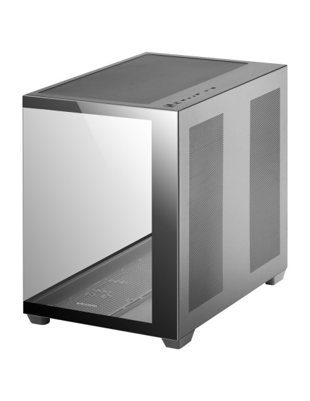 MCV4 Negra, Torre Gaming Custom XXL E-ATX, Ventana Cristal Templado Lateral y Frontal Sin Marco, Estructura Modular Doble Cámara