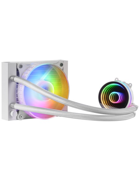 ML-ONE120, Refrigeración Líquida CPU, TDP 200 W, Espejo Infinito, Ventilador FRGB Silencioso, Multisocket Universal, Blanco