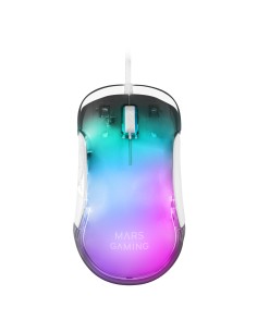 MMGLOWW, Ratón Gaming RGB Chroma-Glow, Acabado Espejo, Ultraligero, 12800 DPI, Blanco