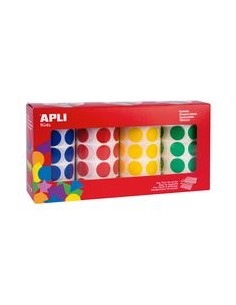 P 4 rollo gomets redondos autoadhesivos 20mm cuatro colores