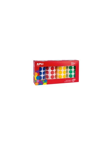 P 4 rollo gomets redondos autoadhesivos 20mm cuatro colores