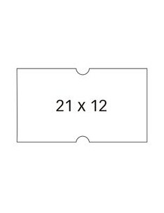 PAQ 6 ROLLOS DE 1000 ETIQUETAS BLANCAS 21X12MM PERMANENTE