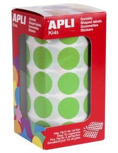 ROLLO GOMETS REDONDO VERDE CLARO AUTOADHESIVOS 20MM