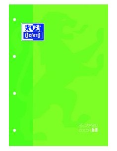 Paq 5 recambio color1 verde manzana a4 80h 4 taladros 90g cuadricula 5x5