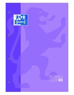 Paq 5 recambio color1 malva a4 80h 4 taladros 90g cuad5x5