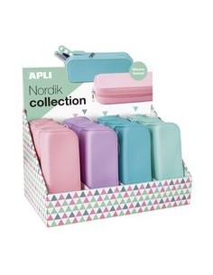 Exp 12 portatodo rectangular silicona 18x7x5cm cololres pastel