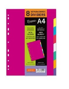 BOLSA SEPARADORES A4 EXTRA FUERTE 8 PESTANAS MULTITALADRO
