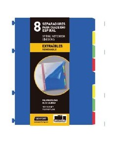 Bolsa separadores removibles a4 extra fuerte 8 pestanas para notebook