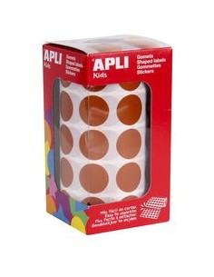 ROLLO GOMETS REDONDO MARRON AUTOADHESIVOS 20MM