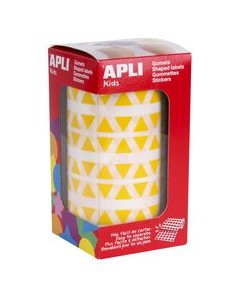 ROLLO GOMETS TRIANGULARES AMARILLO AUTOADHESIVO 105MM