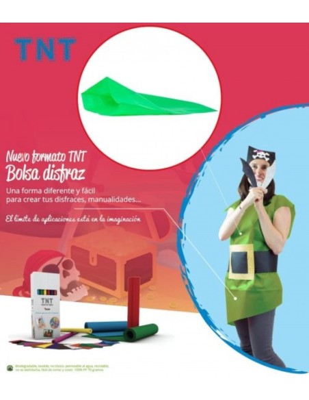 PACK 25 BOLSAS DISFRAZ TEJIDO NO TEJIDO 65X90CM VERDE