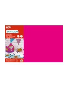 BLISTER 5 LAMINAS GOMA EVA ROSA FUCSIA 40X60 2MM APLI