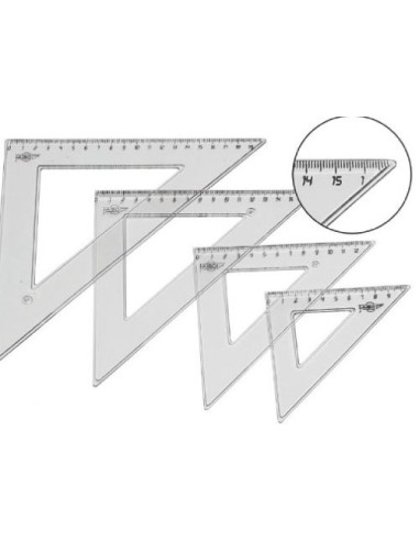 C 20 escuadras 20 cm con bolsa plastico transparente