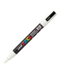 Marcador uni posca pc3m color blanco 09 13mm