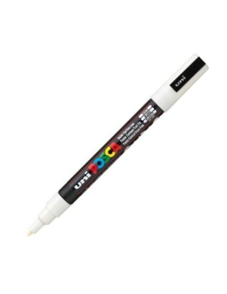 Marcador uni posca pc3m color blanco 09 13mm