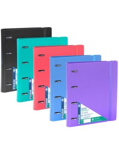 C 8 carpeblock foam style a4 4 anillas 35mm con recambio cuad5x5 con greca 5 colores y cierre de goma