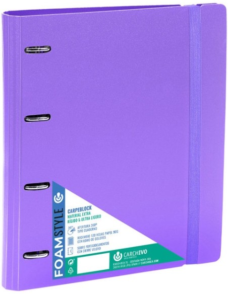 CARPEBLOCK FOAM STYLE LILA A4 4 ANILLAS 35MM CON RECAMBIO