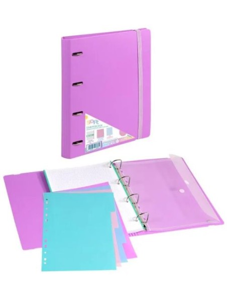 CARPEBLOCK FOAM SOFT MALVA A4 4 ANILLAS 35MM CON RECAMBIO