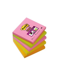 654S-N nota autoadhesiva Plaza Verde, Naranja, Rosa, Amarillo 90 hojas Autoadhesivo