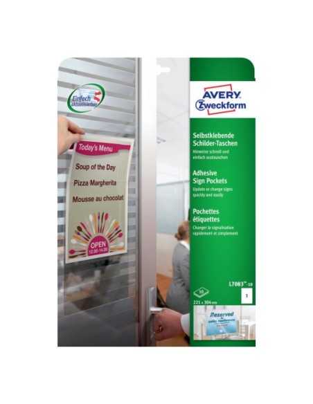 L7083-10 etiqueta autoadhesiva Rectángulo Permanente Transparente 10 pieza(s)