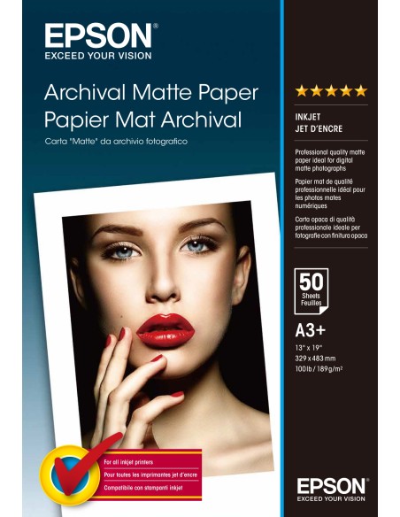 Archival Matte Paper, DIN A3+, 189 g/m², 50 hojas
