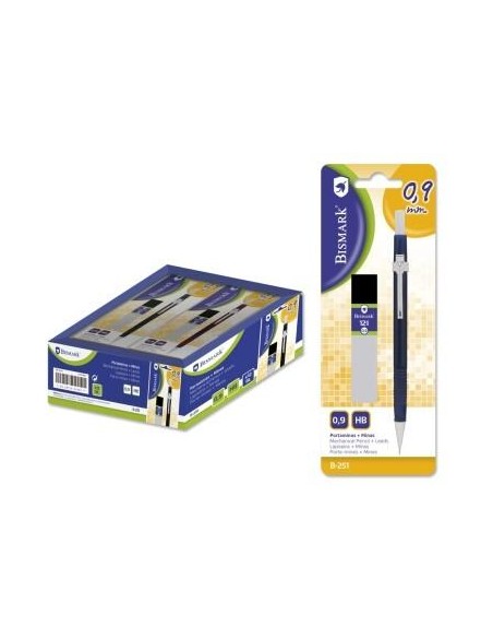 BISMARK PORTAMINAS CON MINAS 0,9MM BLISTER COLORES SURTIDOS