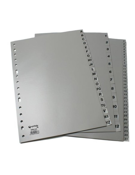 GRAFOPLAS SEPARADORES NUMERICOS 1-31 A4 PP GRIS
