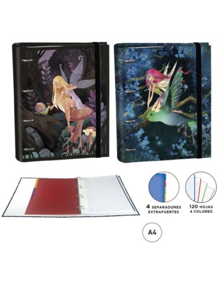 CAJA 2 CARPEBLOCKS A4 120H 4 SEPARADORES HADAS SURTIDAS