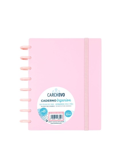 INGENIOX cuaderno y block A5 100 hojas Rosa