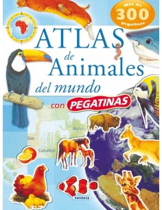 Atlas de animales del mundo con pegatinas