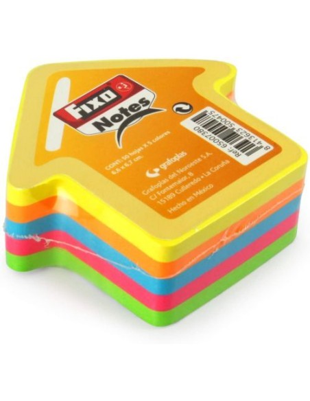 BLOC 250 NOTAS ADHESIVAS FLECHA 76X76MM COLORES NEON