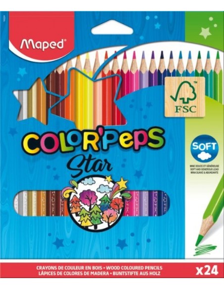 Estuche 24 lapices colores color peps maped