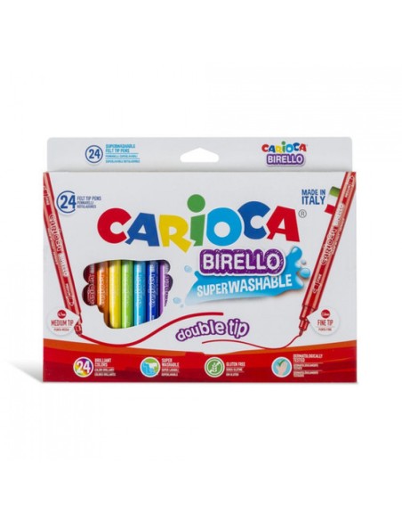 ESTUCHE 24 ROTULADORES DOBLE PUNTA CARIOCA BIRELLO