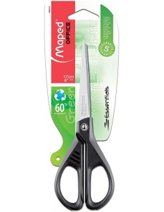 TIJERA OFICINA 17CM SIMETRICA ESSENTIALS GREEN MAPED