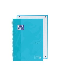Paq 5 cuaderno espiral a4 80h 90g cuad5x5 azul pastel ebook1 touch