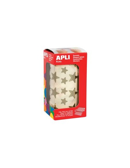 ROLLO GOMETS ESTRELLA METALIZADA ORO AUTOADHESIVOS