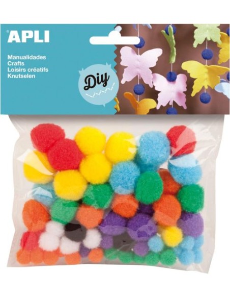 BOLSA 78 POM POM 8 COLORES SURTIDOS