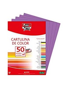 PAQ 50 CARTULINAS FIXO A4 180G MORADO
