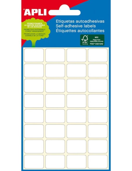 MINI BOLSA ETIQUETAS ADHESIVAS 8X12 APLI CANTOS ROMOS