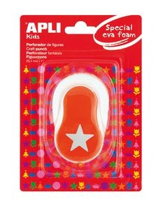 Perforadora papel y goma eva estrella naranja 254mm
