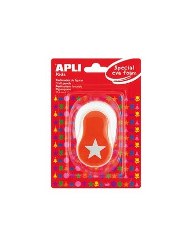 Perforadora papel y goma eva estrella naranja 254mm