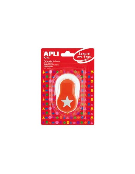 Perforadora papel y goma eva estrella naranja 254mm
