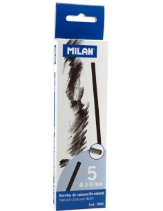 CAJITA 5 BARRITAS CARBONCILLO NATURAL O 3 5MM